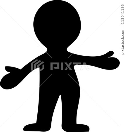 Happy hugging man silhouette, black man character isolated over white background Happy hugging man silhouette, black man character isolated over white background 113941156
