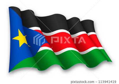 Realistic waving flag of South Sudan 113941419