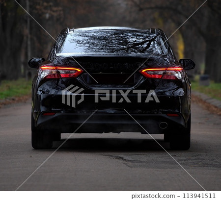 Modern car background, car back lights wallpaper 113941511