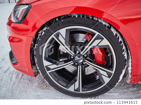 Car wheel background,  car elements close view 113941615