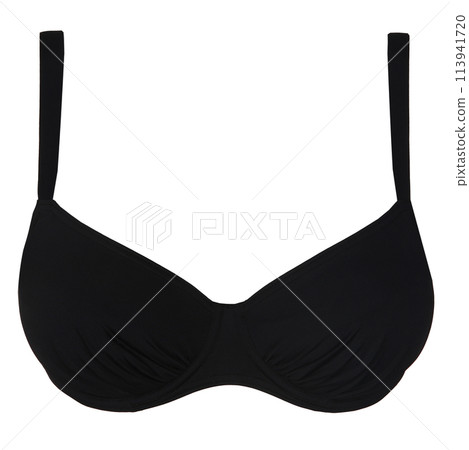 Black Underwire Bra, Isolated in White Background. 113941720