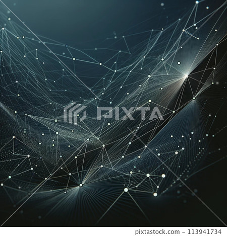 abstract digital background with connected lines and dots 113941734