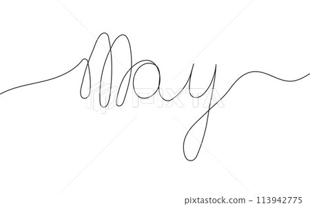 May text continuous line. Line month holiday...-插圖素材 [113942775] - PIXTA圖庫