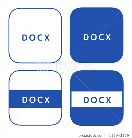 File extension DOCX icon set of 4 File extension DOCX icon set of 4 113943569