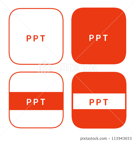 File extension PPT icon set of 4 File extension PPT icon set of 4 113943653