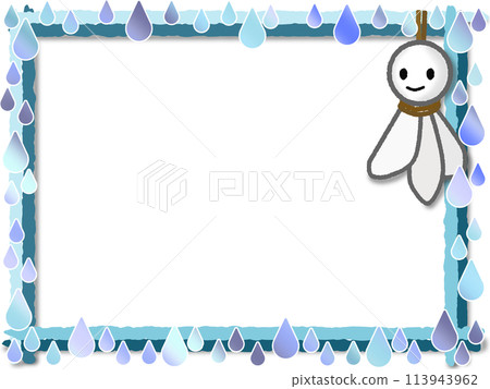 帶有雨滴和剃光頭的可愛框架 帶有雨滴和剃光頭的可愛框架 113943962