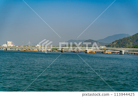 The city is from a distance from the sea. The city is from a distance from the sea. 113944425