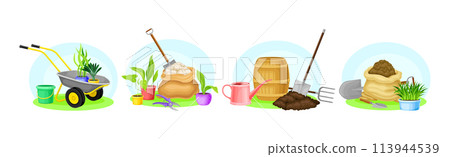 Garden Tool and Equipment for Cultivation Vector Set Garden Tool and Equipment for Cultivation Vector Set 113944539