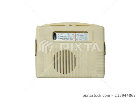 Vintage rradio receiver isolated on white background Vintage rradio receiver isolated on white background 113944862