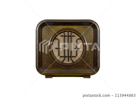 Vintage radio isolated on white background Vintage radio isolated on white background 113944863