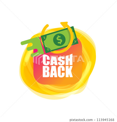 vector cash back icon with dollar isolated on white transparent background. cashback and money bonus refund label or logo vector cash back icon with dollar isolated on white transparent background. cashback and money bonus refund label or logo 113945168