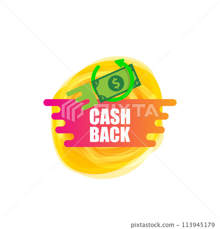vector cash back icon with dollar isolated on white transparent background. cashback and money bonus refund label or logo vector cash back icon with dollar isolated on white transparent background. cashback and money bonus refund label or logo 113945179