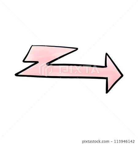 Arrow watercolor doodle element. Vector illustration. Arrow watercolor doodle element. Vector illustration. 113946142