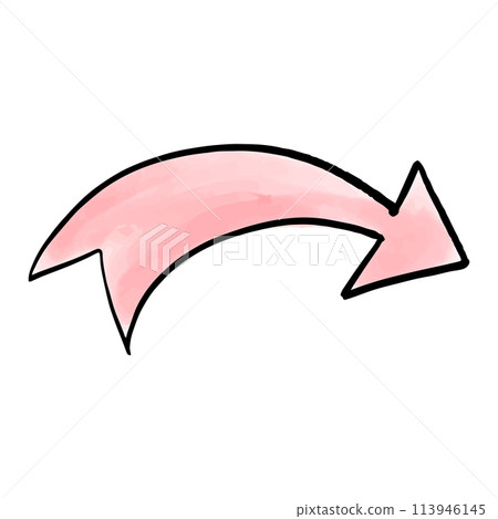 Arrow watercolor doodle element. Vector illustration. 113946145