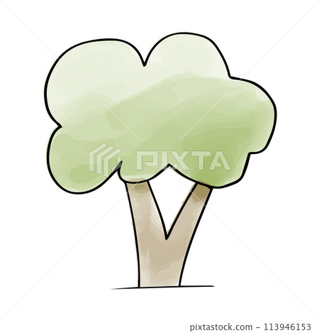 Tree watercolor doodle element. Vector illustration. Tree watercolor doodle element. Vector illustration. 113946153