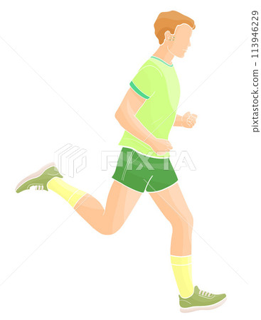 Man Running in summer sportswear 113946229