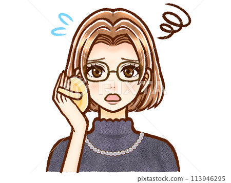 插圖素材 3 一位戴著眼鏡的時尚棕色鮑伯頭髮的成年女性 插圖素材 3 一位戴著眼鏡的時尚棕色鮑伯頭髮的成年女性 113946295