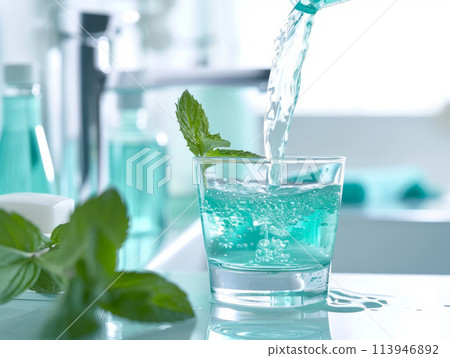 Refreshing mint drink. 113946892