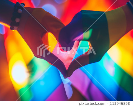 Two hands form a heart shape. 113946898
