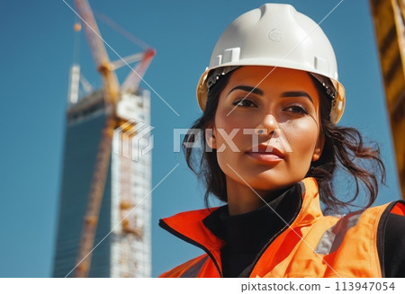 Female Engineer at Construction 113947054