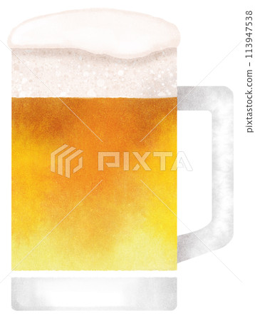 Beer in a mug, watercolor touch 113947538