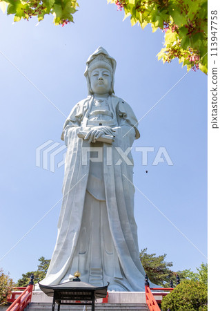 Fresh greenery and the White Robe Kannon Bodhisattva in Takasaki, Gunma Prefecture Fresh greenery and the White Robe Kannon Bodhisattva in Takasaki, Gunma Prefecture 113947758
