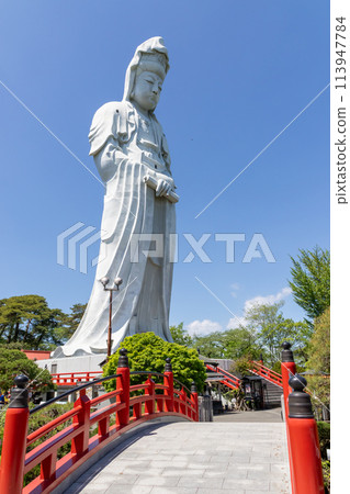 Fresh greenery and the White Robe Kannon Bodhisattva in Takasaki, Gunma Prefecture Fresh greenery and the White Robe Kannon Bodhisattva in Takasaki, Gunma Prefecture 113947784