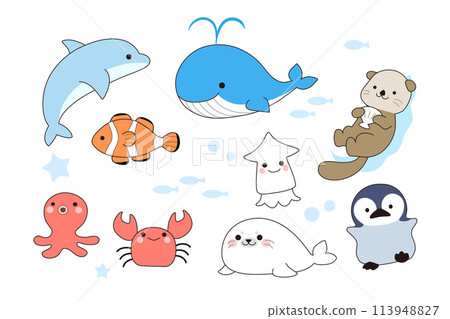 Sea creatures set 113948827