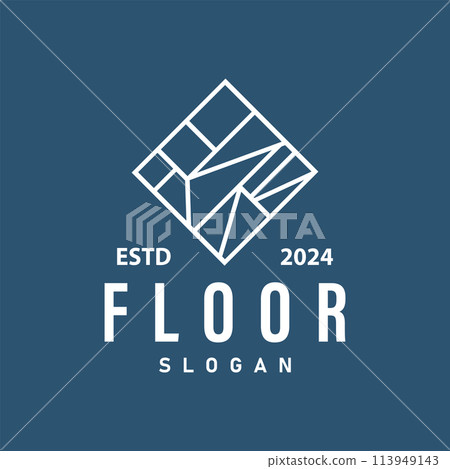 Floor Design Logo, Home Decoration Ceramic Tile Vector Illustration 113949143