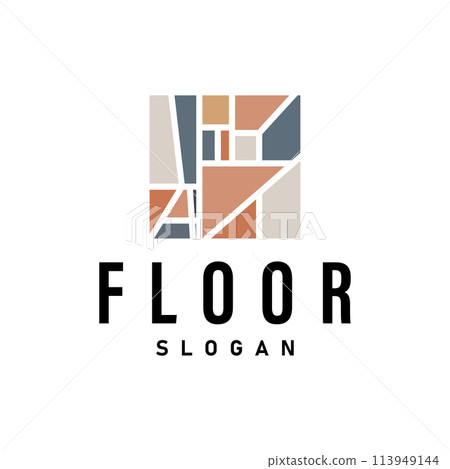 Floor Design Logo, Home Decoration Ceramic Tile Vector Illustration 113949144