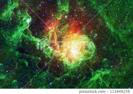 Green galaxy with stars. Elements of this image furnished by NASA Green galaxy with stars. Elements of this image furnished by NASA 113949256