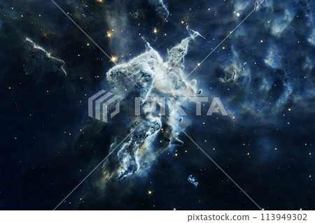 Beautiful blue cosmic nebula. Elements of this image furnished by NASA Beautiful blue cosmic nebula. Elements of this image furnished by NASA 113949302