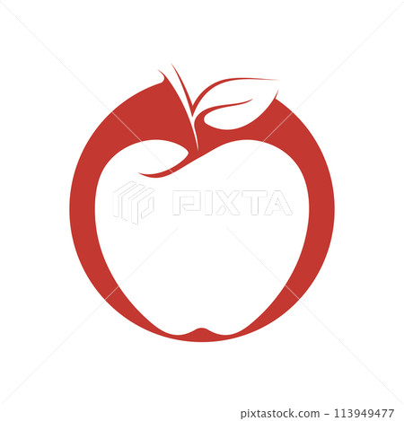simple apple vector image simple apple vector image 113949477