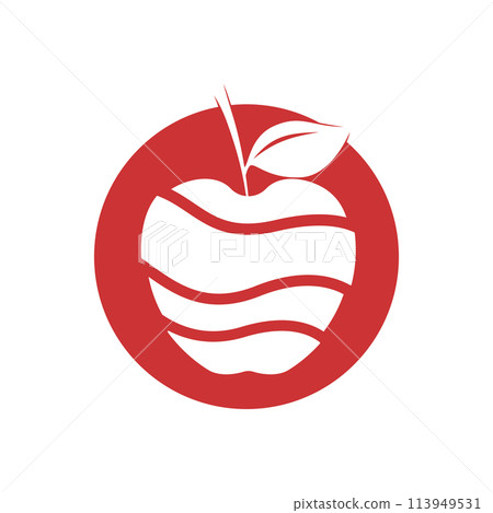 simple apple vector image simple apple vector image 113949531