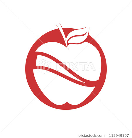 simple apple vector image simple apple vector image 113949597