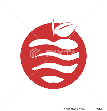 simple apple vector image simple apple vector image 113949602