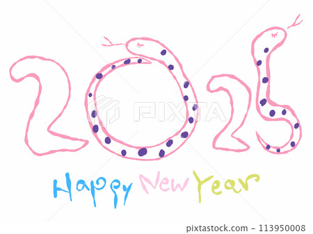 簡單的新年賀卡2025蛇年蛇彩色數字 簡單的新年賀卡2025蛇年蛇彩色數字 113950008