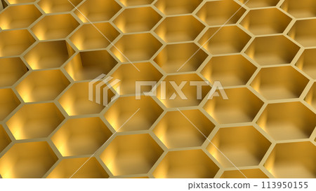 The hexagon or beehive pattern for Background concept 3d rendering. 113950155