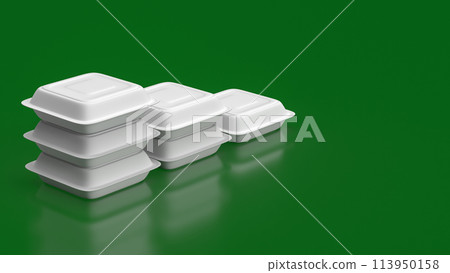 The  foam boxes for food or eco concept 3d rendering. 113950158