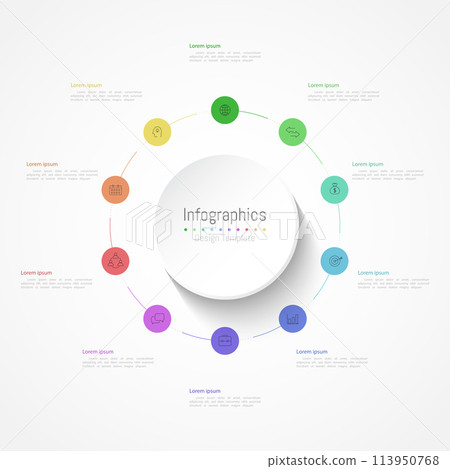 Infographic 10 options design elements for your business data. Vector Illustration. Infographic 10 options design elements for your business data. Vector Illustration. 113950768