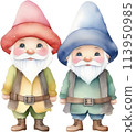 Cute gnome watercolor painting. 113950985