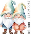 Cute gnome watercolor painting. 113950987