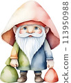 Cute gnome watercolor painting. 113950988