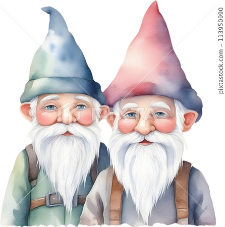Cute gnome watercolor painting. Cute gnome watercolor painting. 113950990