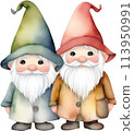 Cute gnome watercolor painting. 113950991