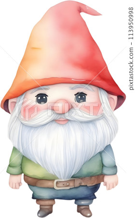 Cute gnome watercolor painting. Cute gnome watercolor painting. 113950998