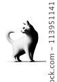 Full body illustration of a cat looking to the side 113951141