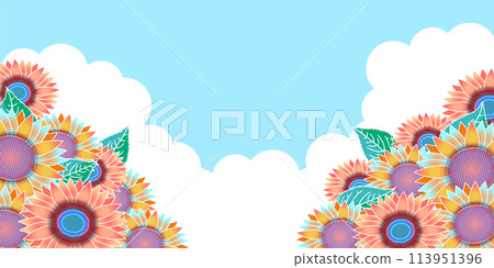 向日葵夏天花太陽背景 113951396