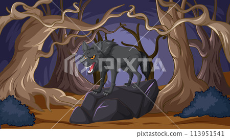 Mystical Wolf in Enchanted Forest 113951541