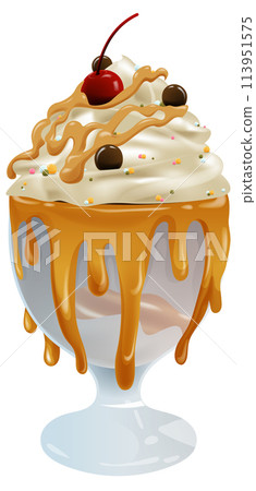 Decadent Caramel Sundae Delight Decadent Caramel Sundae Delight 113951575